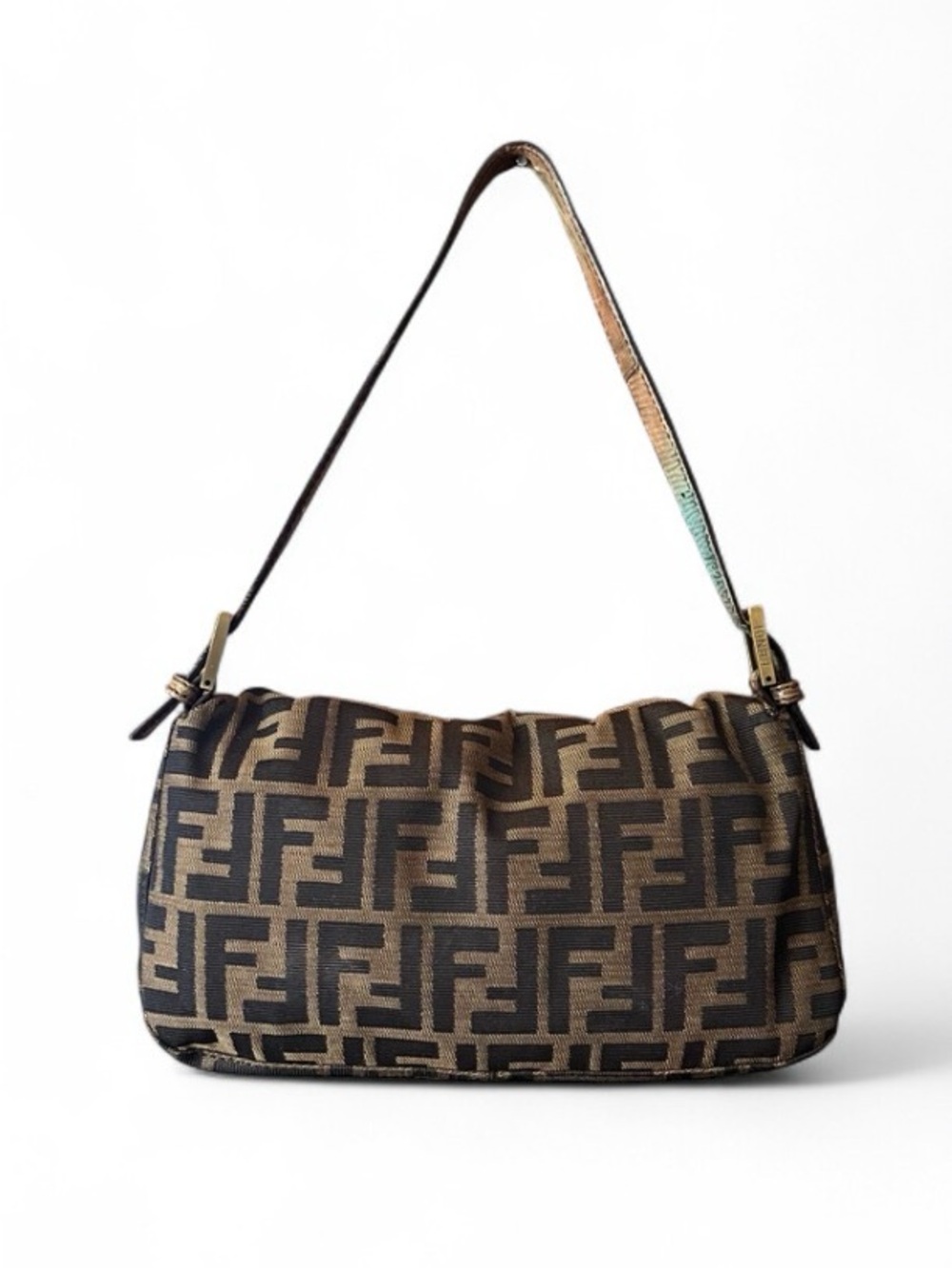 Fendi Brown Leopard Zucca 2000’s houlder Bag with Gold Hardware - Picture 3 of 8